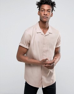 Розовая oversize-рубашка с отложным воротником ASOS - Розовый