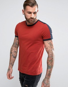Красная футболка с контрастными вставками в стиле ретро ASOS - Красный