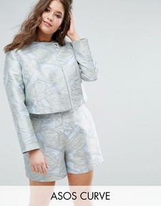 Жаккардовая куртка с цветочным узором ASOS CURVE - Мульти