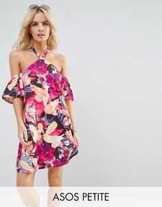 Сарафан с халтером и ярким цветочным принтом ASOS PETITE - Мульти