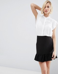 Блузка с оборками на плечах ASOS - Белый