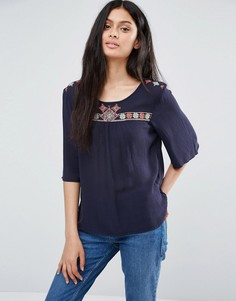 Рубашка с декоративной отделкой Only Boho - Синий