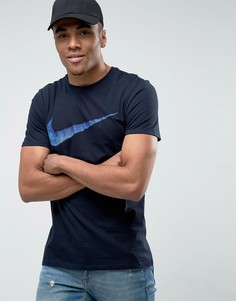 Синяя футболка с логотипом-галочкой Nike 707456-475 - Синий