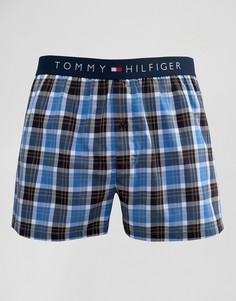 Синие тканые боксеры в клетку Tommy Hilfiger - Красный