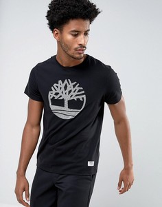 Черная облегающая футболка с логотипом Timberland - Черный