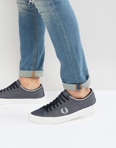 Кеды из шамбре с отделкой на манжете Fred Perry Kendrick - Темно-синий
