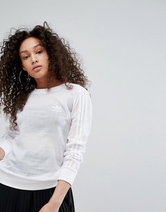 Свитшот с тремя полупрозрачными полосками adidas Originals - Белый