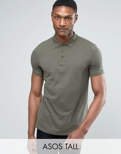 Зеленое поло из пике ASOS TALL - Зеленый
