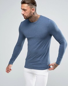 Темно-синий обтягивающий лонгслив ASOS - Темно-синий