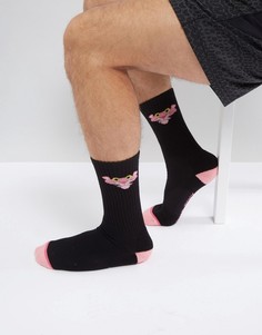 Носки с классическим логотипом HUF x Pink Panther - Черный