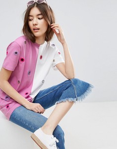 Футболка с контрастными люверсами ASOS - Мульти