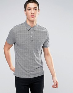 Трикотажное поло в полоску Selected Homme - Темно-синий