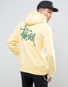 Худи с логотипом на спине Stussy - Желтый