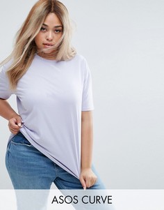Топ с закругленным краем ASOS CURVE Ultimate - Фиолетовый