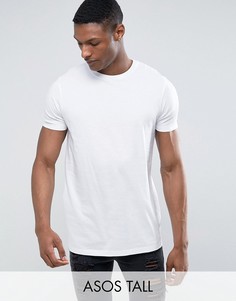 Длинная футболка с круглым вырезом ASOS TALL - Белый