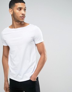 Белая футболка с вырезом лодочкой ASOS - Белый