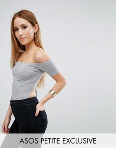 Боди со шнуровкой на спине ASOS PETITE - Серый