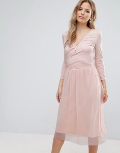 Платье с запахом и тюлевой юбкой Vero Moda - Оранжевый