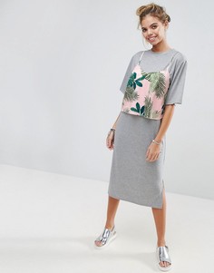 Платье-футболка миди ASOS - Серый