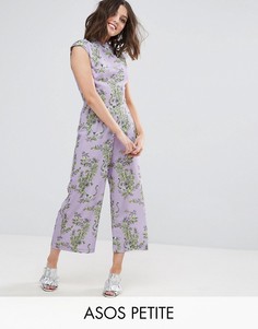 Комбинезон с высоким воротом и широкими штанинами ASOS PETITE - Фиолетовый