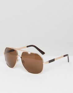 Золотистые солнцезащитные очки-авиаторы AJ Morgan Attack - Золотой