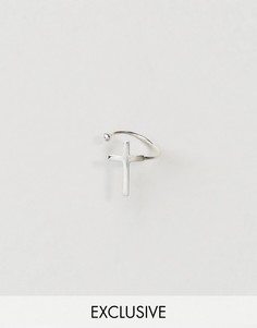 Серебряный кафф с крестом Reclaimed Vintage Inspired - Серебряный