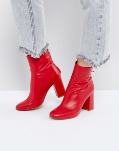 Кожаные ботинки на молнии ASOS EDITION - Красный