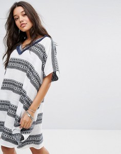 Пляжная жаккардовая туника в полоску Seafolly - Мульти