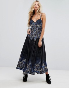 Платье макси с принтом Free People Be My Baby - Черный