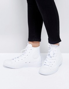 Высокие кожаные кеды Converse Chuck Taylor All Star - Белый