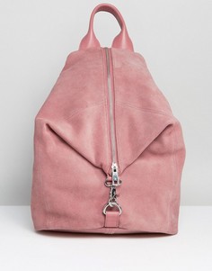 Замшевый рюкзак с карабинным замком ASOS - Розовый
