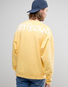 Oversize-свитшот с принтом на спине ASOS - Желтый
