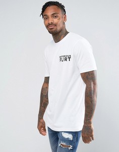 Удлиненная футболка с принтом Notorious Flirt ASOS - Белый