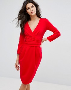 Платье миди с рукавами 3/4 City Goddess - Красный