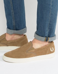 Замшевые кроссовки-слипоны Fred Perry Underspin - Рыжий