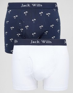 Набор из 2 боксеров (белый/с пальмой) Jack Wills - Темно-синий