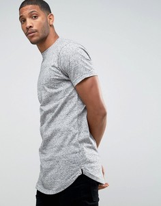 Длинная меланжевая футболка D-Struct - Серый