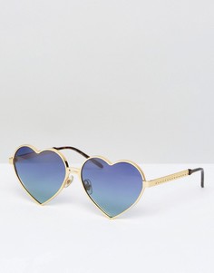 Солнцезащитные очки в форме сердец Wildfox Lolita - Золотой
