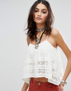 Кружевной топ Free People Sydney - Кремовый