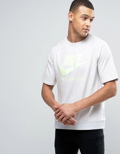 Серый свитшот с короткими рукавами Nike International 834306-051 - Серый