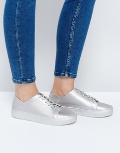 Кроссовки на шнуровке ASOS DATE NIGHT - Серебряный