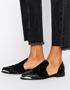 Туфли на плоской подошве в стиле вестерн ASOS MONACO - Черный
