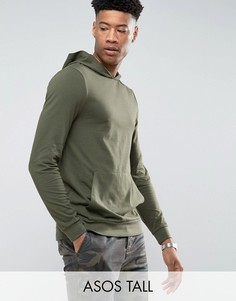 Худи цвета хаки в обтяжку ASOS TALL - Зеленый