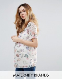 Сетчатая футболка с принтом New Look Maternity - Серый