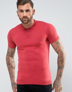 Розовое обтягивающее поло ASOS - Розовый