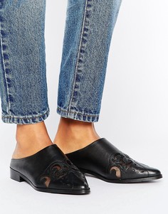 Кожаные туфли на плоской подошве в стиле вестерн ASOS MAYDAY - Черный