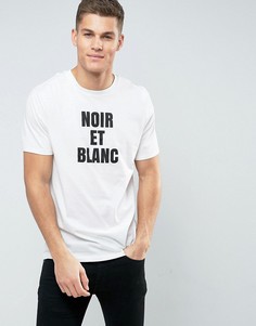 Удлиненная футболка с принтом Noir Et Blanc ASOS - Белый