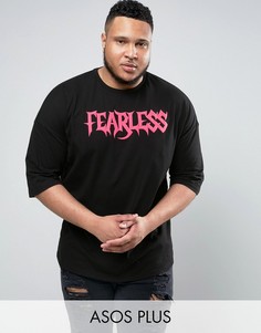 Oversize-футболка черного цвета с принтом ASOS PLUS - Черный