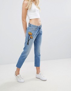 Укороченные прямые джинсы с вышивкой Tommy Hilfiger Denim - Синий