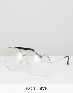 Очки с прозрачными стеклами Reclaimed Vintage эксклюзивно для ASOS - Золотой